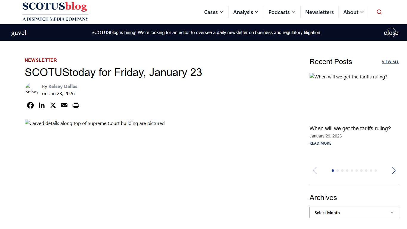 SCOTUStoday for Friday, January 23 - SCOTUSblog